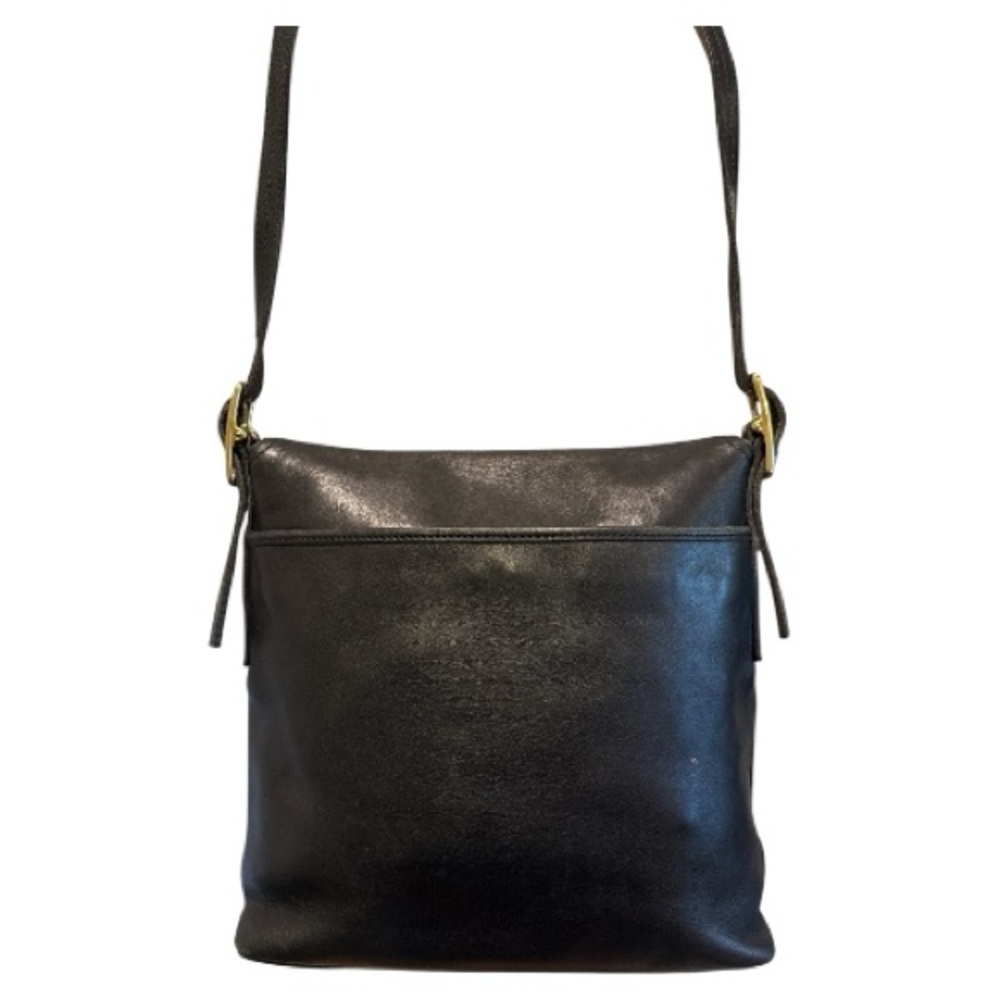 COACH VINTAGE MONTEREY FLAP BLACK LEATHER CROSSBODY PURSE  9829 - Picture 3 of 10